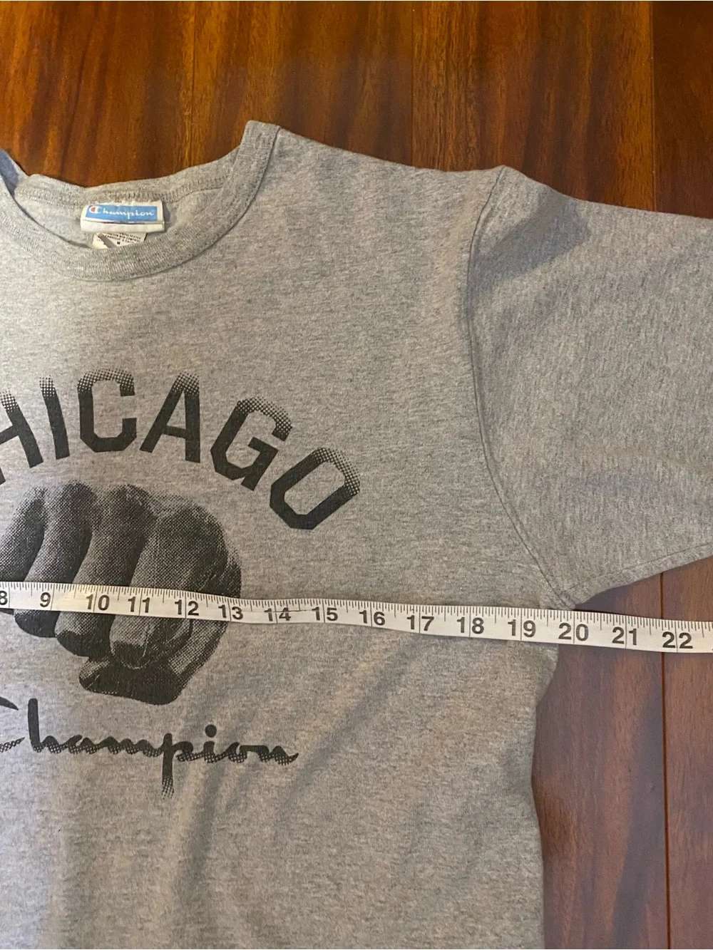 Champion Gray Chicago Fist Graphic Short Sleeve Tee - Picture 5 of 6